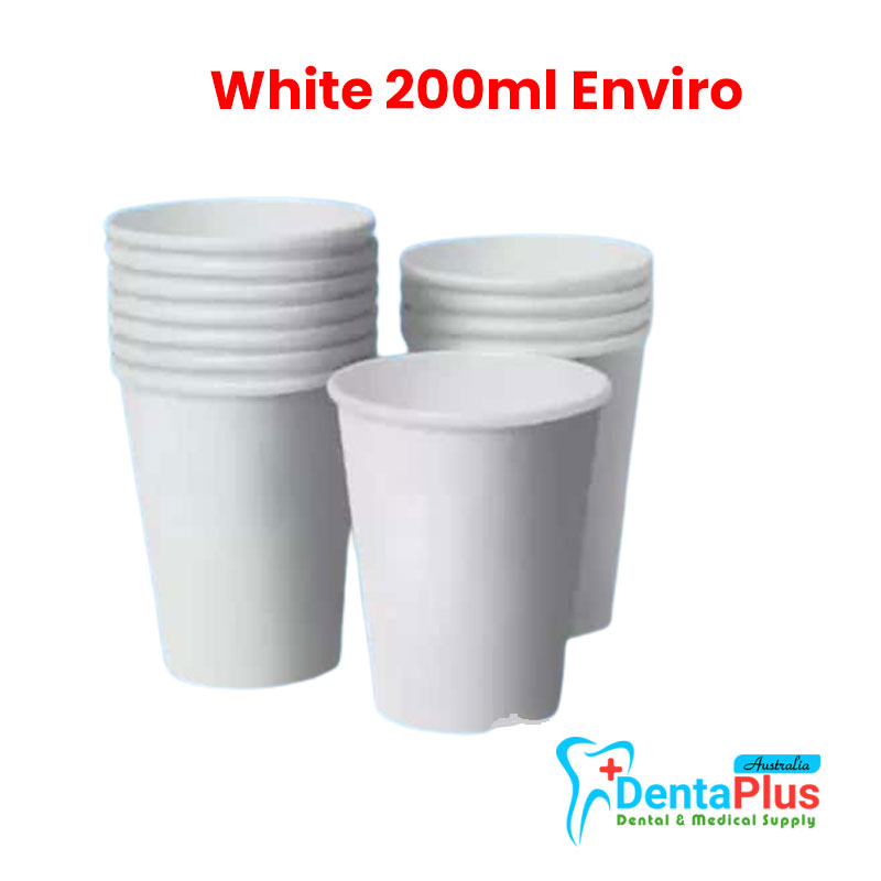 Paper Water Cups White 200ml (Enviro) 1000pcs/ctn