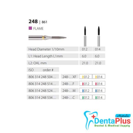 Diamond Burs Flame ISO: 248-861 MDT