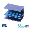 Bur Holder 10 Holes Aluminium Stand with Silicone Cover (Autoclavable) Each - blue