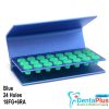 Bur Holder 24 Holes Aluminium Stand with Silicone Cover (18FG+6RA) Each - blue