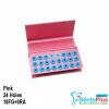 Bur Holder 24 Holes Aluminium Stand with Silicone Cover (18FG+6RA) Each - pink