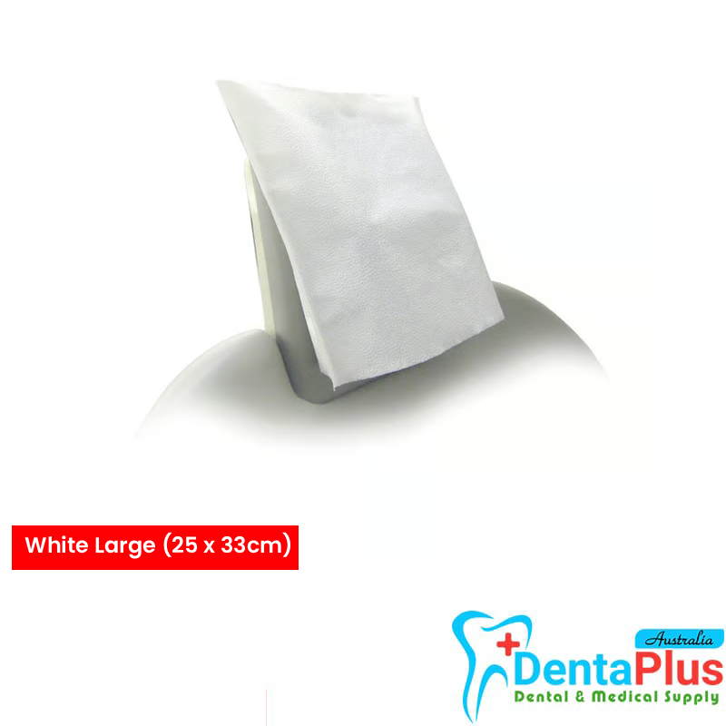 Medicom Paper Head Rest Covers Large White - Pack 500/Ctn