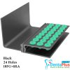 Bur Holder 24 Holes Aluminium Stand with Silicone Cover (18FG+6RA) Each - black