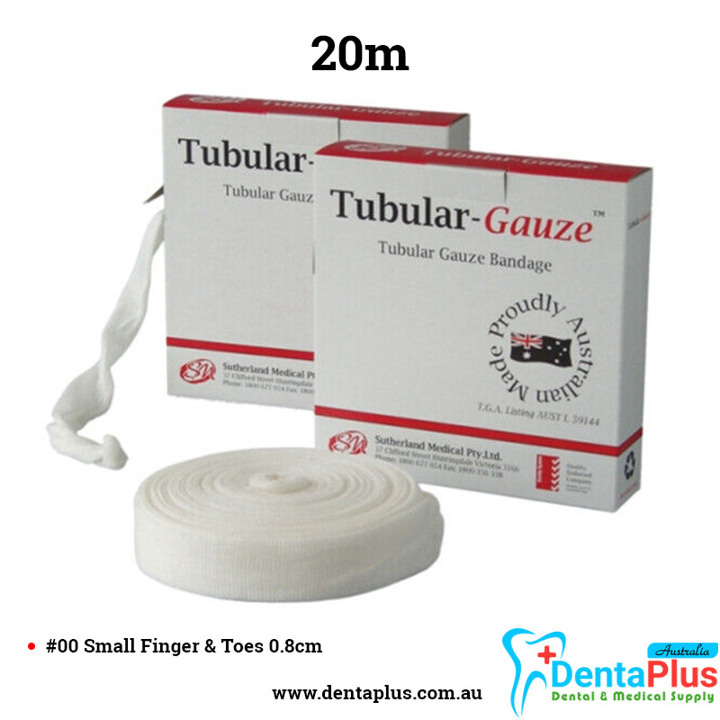 Tubular Gauze Bandage 100% Cotton Australian Made (20m) #Each Roll - #00 Small Finger/Toes 0.8cm
